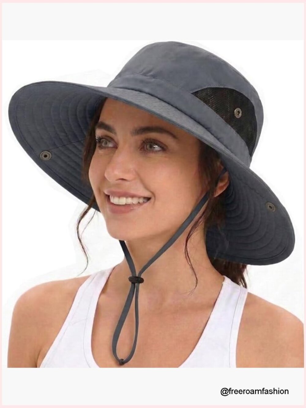 Wide Brim Sun Hat with Ponytail Hole UPF 30 Packable Travel Hat